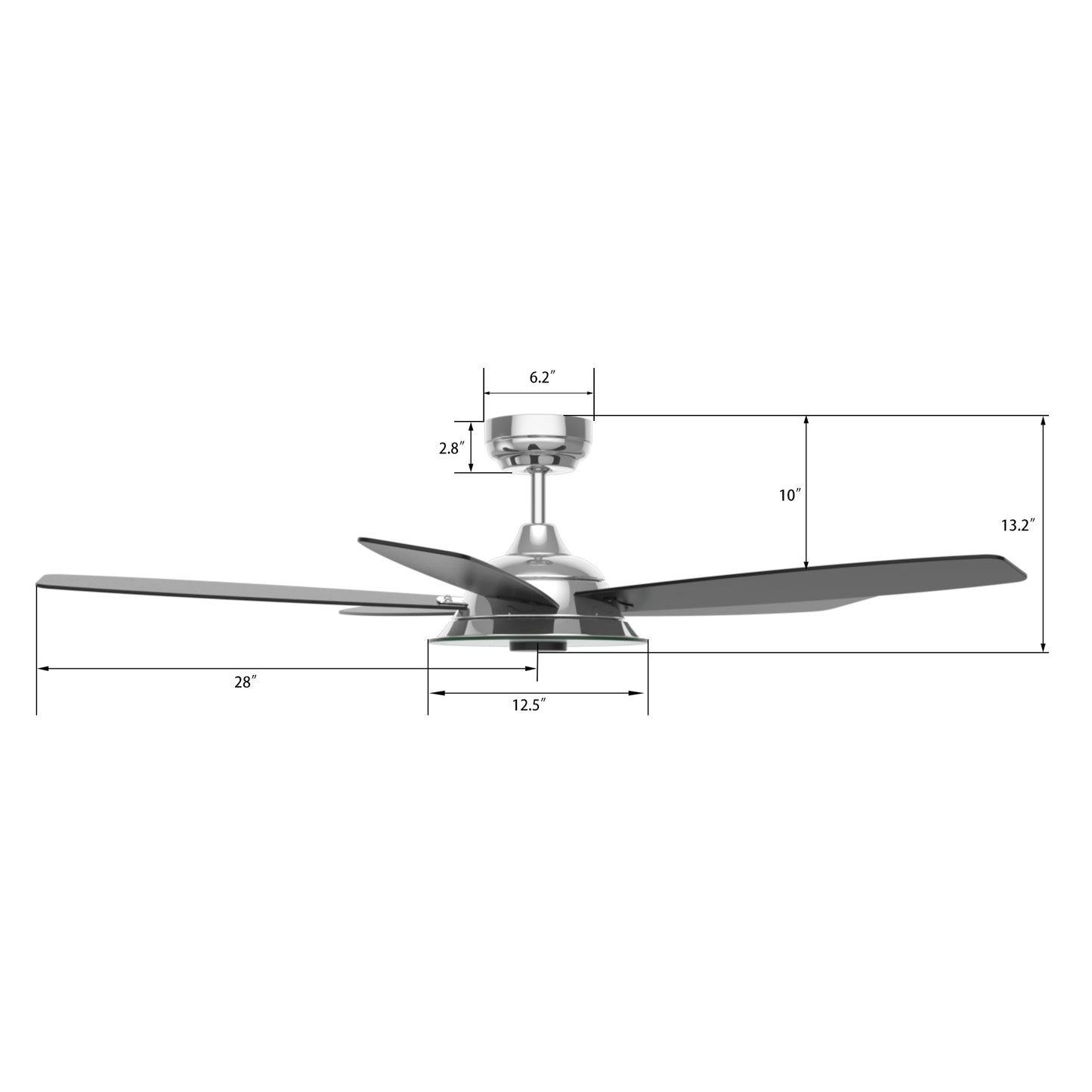 Journey 56 Inch 5-Blade Smart Ceiling Fan - Silver