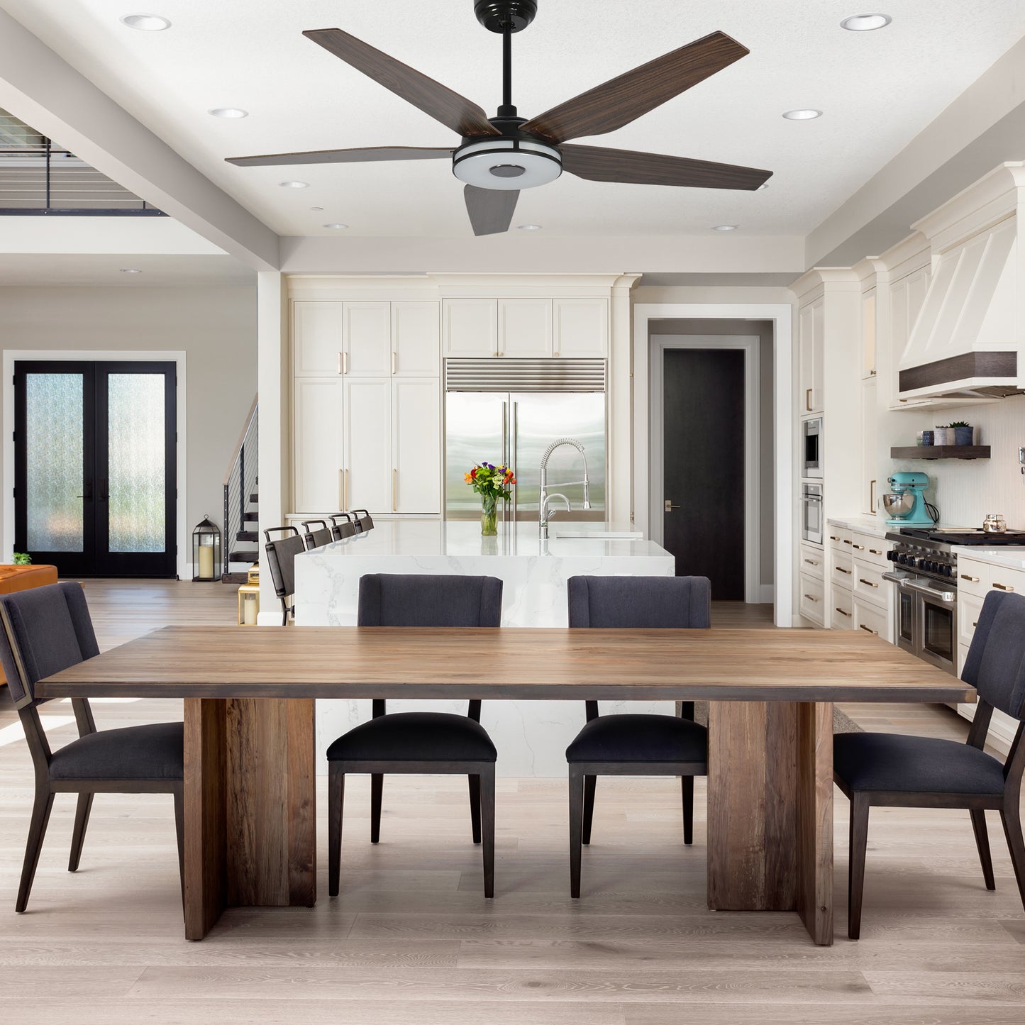 Elira 56-Inch Indoor/Outdoor Smart Ceiling Fan - Opal Chrome