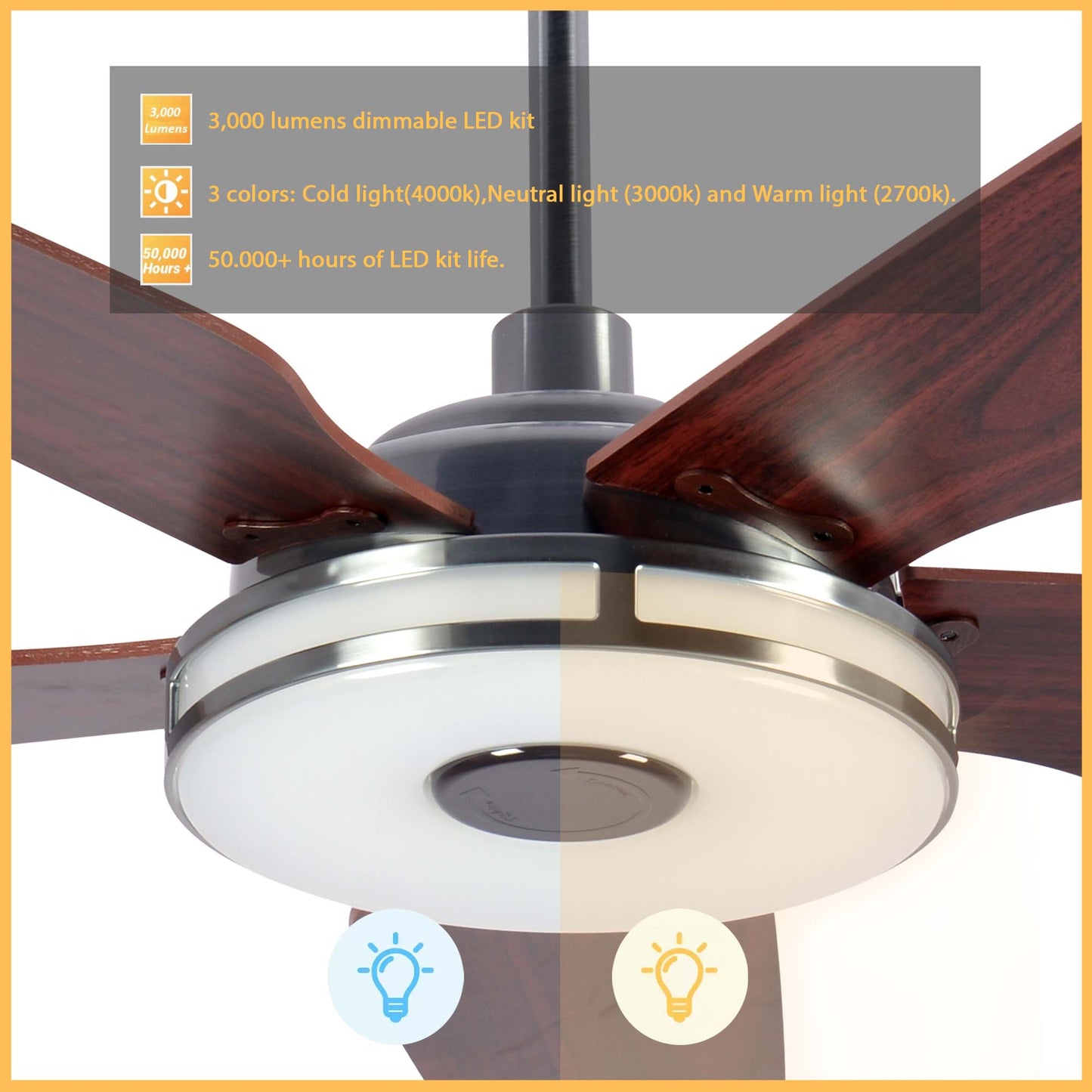 Elira 56-Inch Indoor/Outdoor Smart Ceiling Fan - Matte Black
