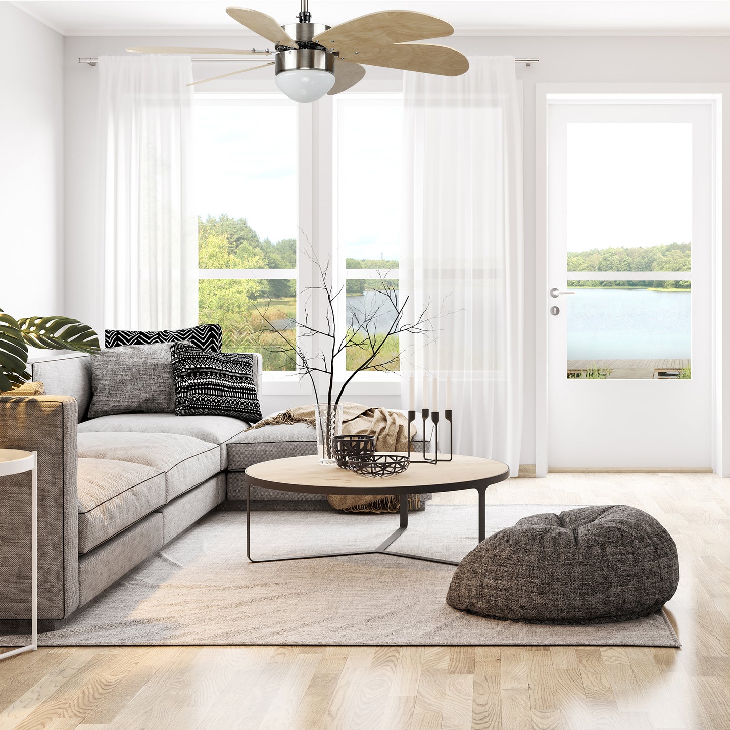 Metanoia 38 Inch 6-Blade Smart Ceiling Fan - Silver