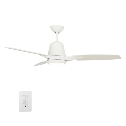 Eunoia 52 Inch 3-Blade Smart Ceiling Fan - White