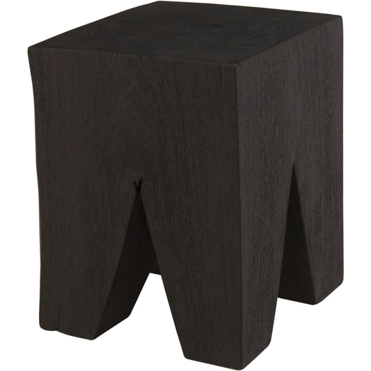Congaree Burned Black Suar Wood Side Table
