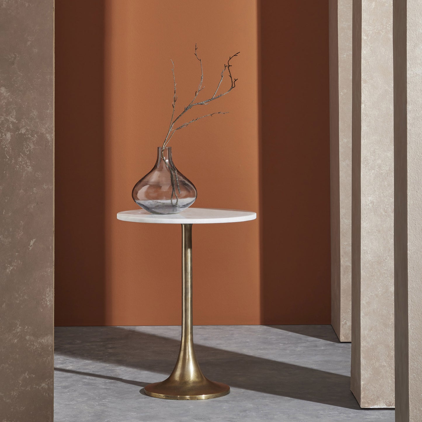 Amalya Antique Brass Aluminum Side Table
