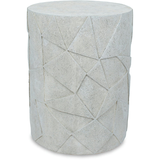 Nodin Natural/Beige Taupe Stone, Resin, Fiberglass Side Table (Indoor/ Outdoor)