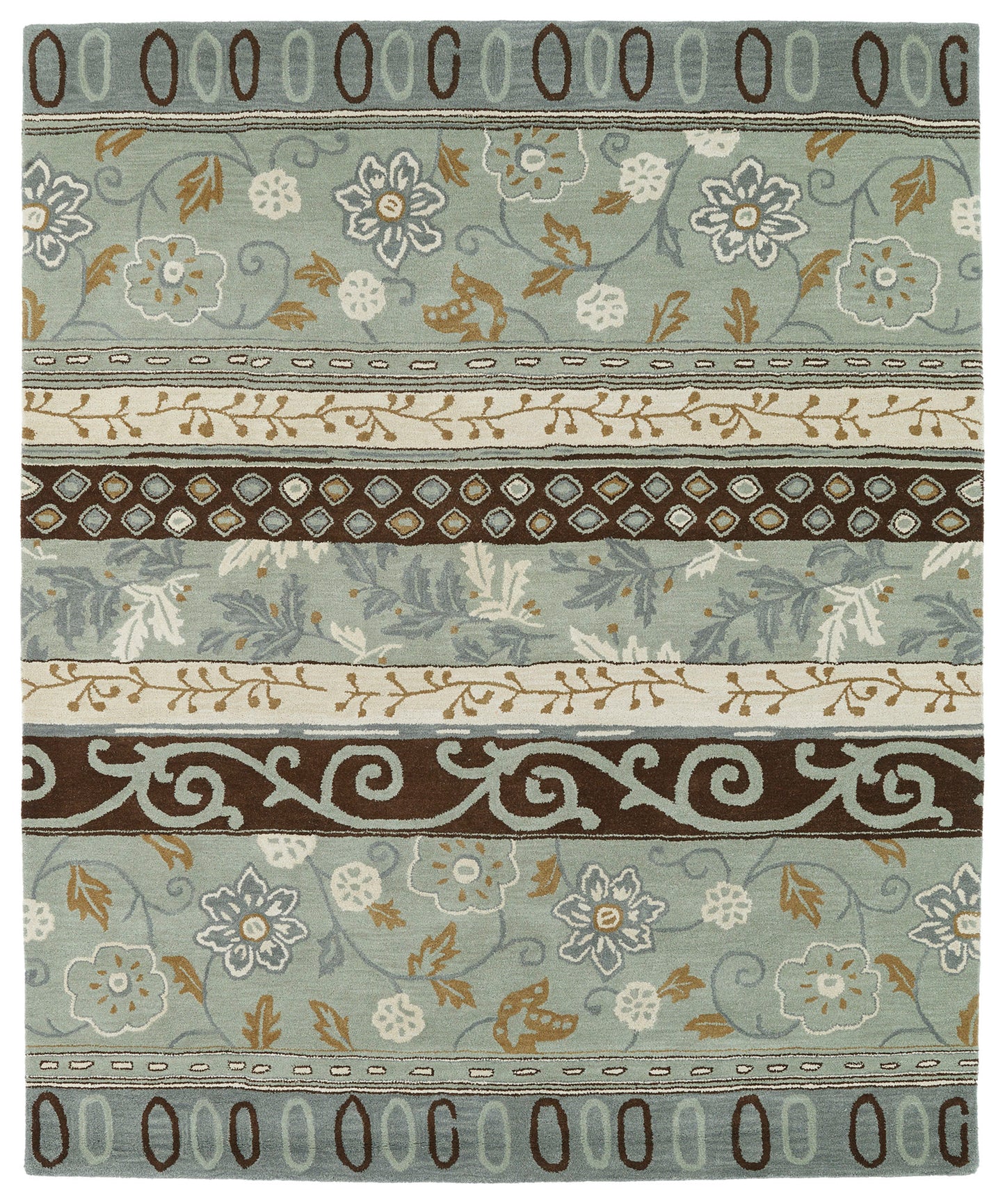 Kaleen Taj Collection Light Mint Area Rug 7'6" x 9'