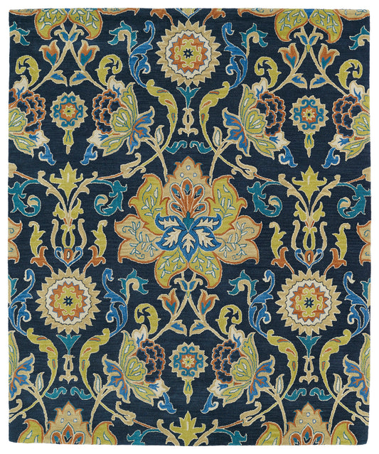 Kaleen Taj Collection Dark Navy Area Rug 7'6" x 9'