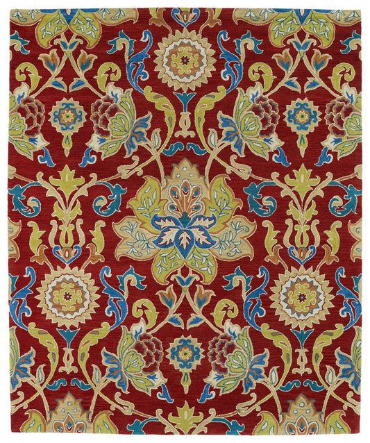 Kaleen Taj Collection Dark Red Area Rug 7'9" x 7'9"