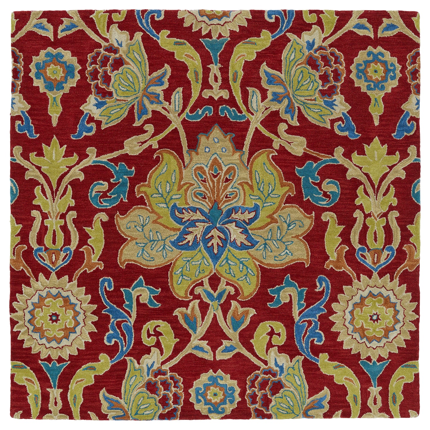 Kaleen Taj Collection Dark Red Area Rug 5'9" x 5'9"