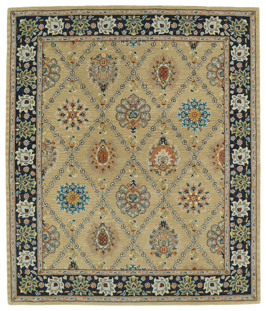 Kaleen Taj Collection Light Gold Area Rug 7'6" x 9'