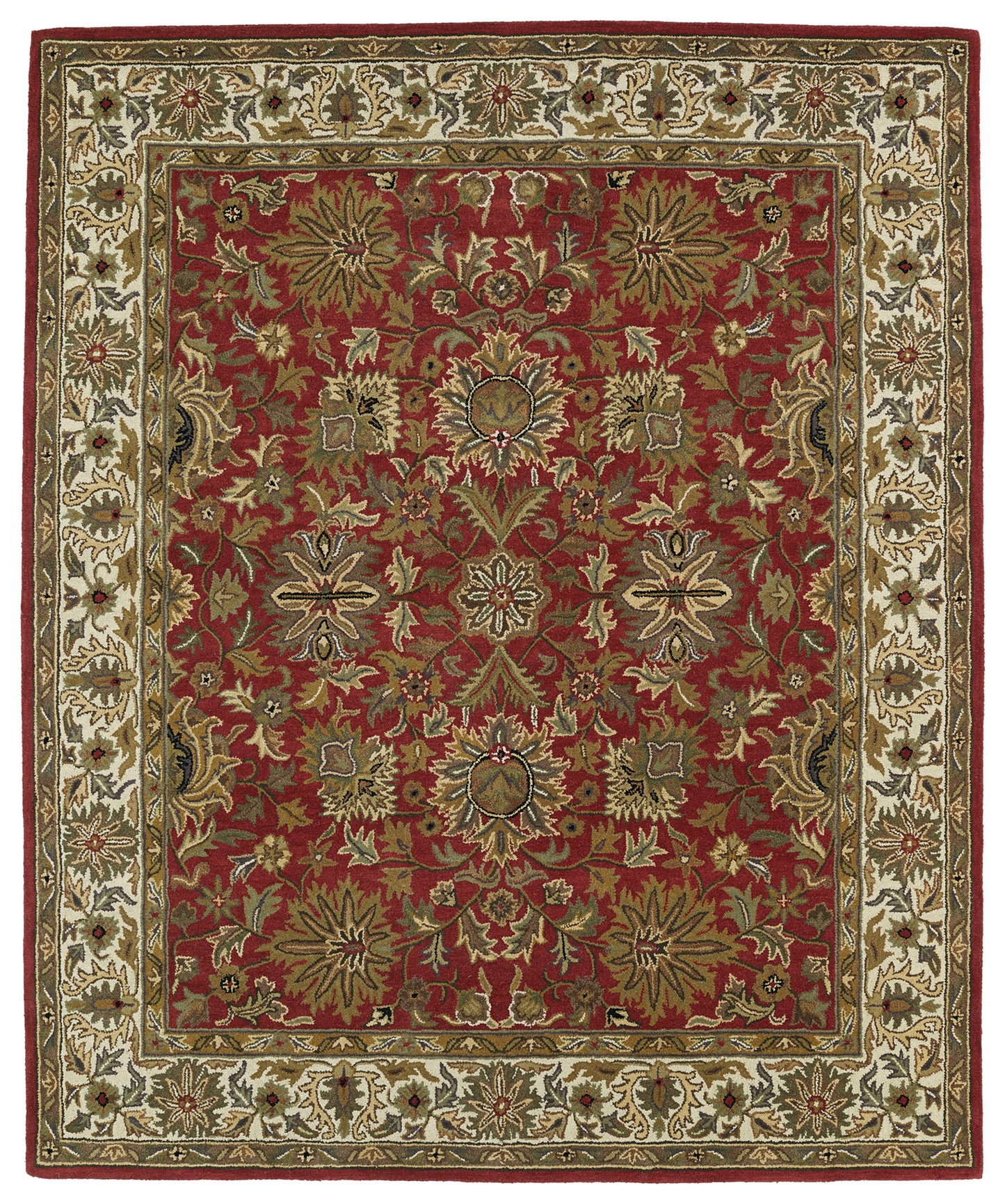 Kaleen Taj Collection Red Beige Area Rug 7'6" x 9'