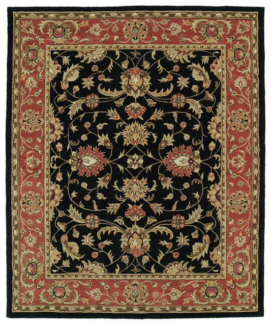 Kaleen Taj Collection Black Salmon Area Rug 5' x 7'9"