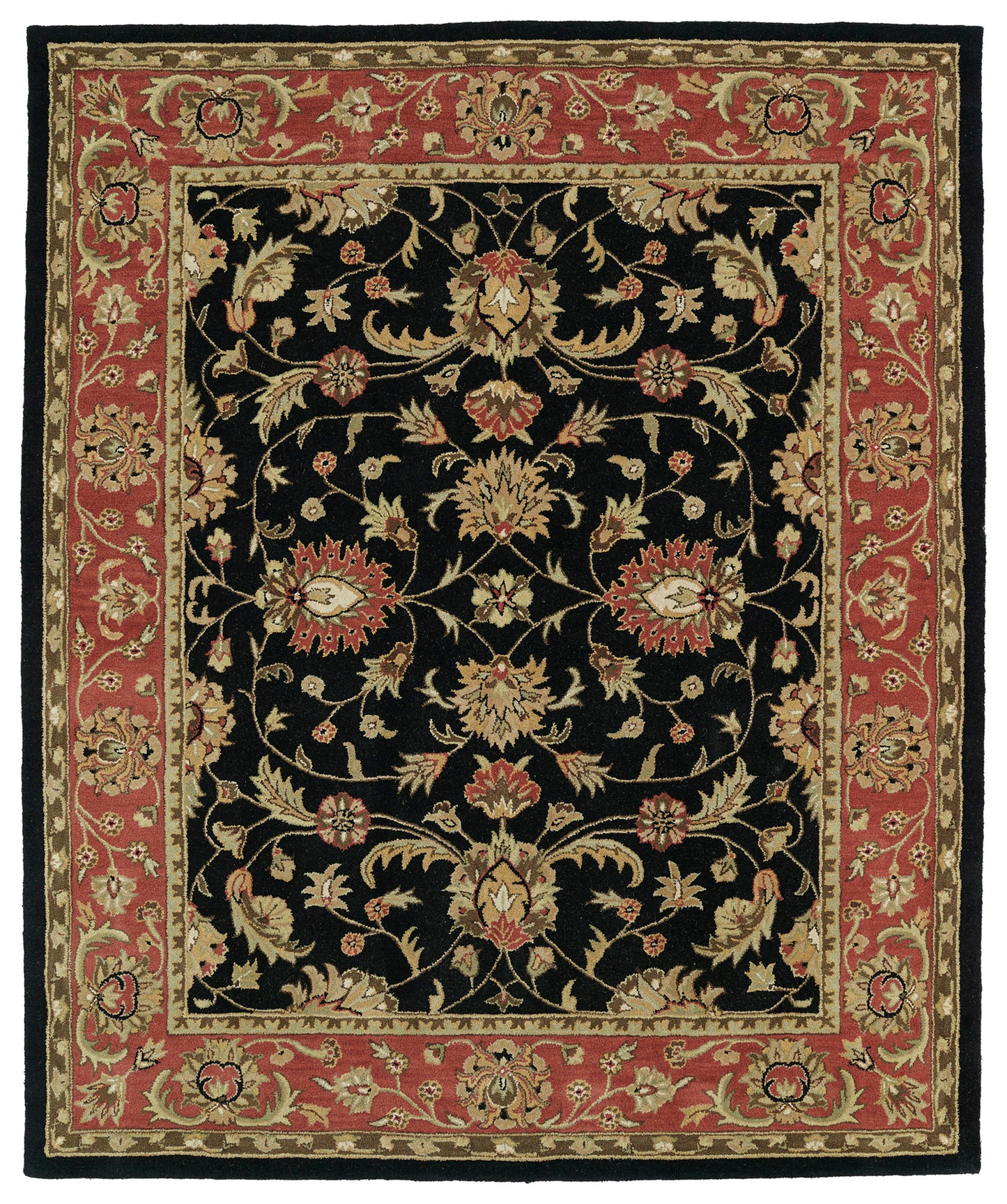 Kaleen Taj Collection Black Salmon Area Rug 7'6" x 9'