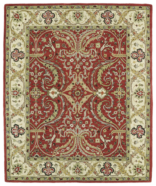 Kaleen Taj Collection Red Seafoam Area Rug 7'6" x 9'