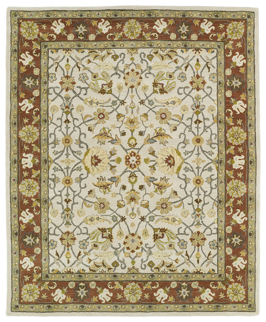 Kaleen Taj Collection Light Ivory Area Rug 5' x 7'9"