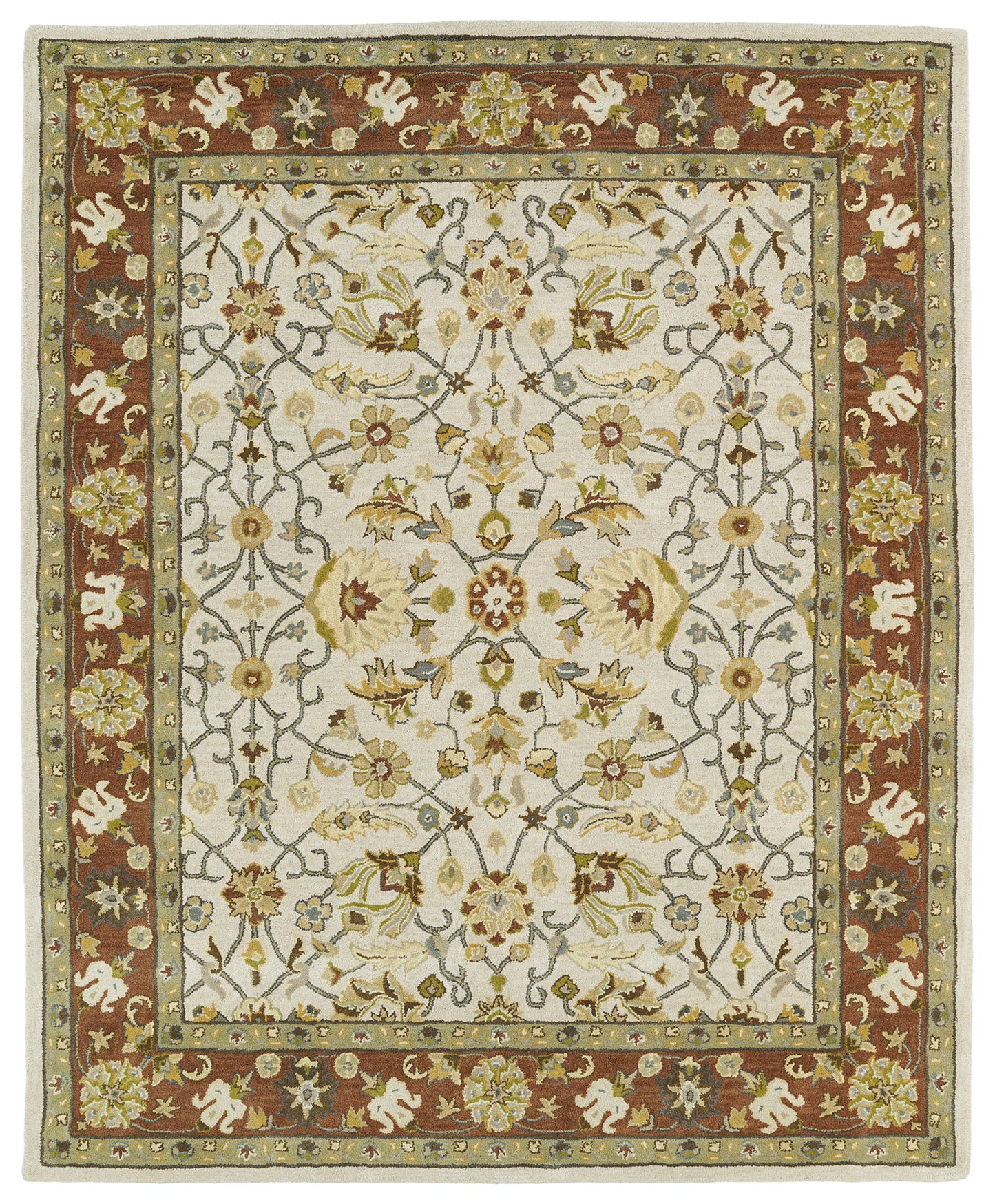 Kaleen Taj Collection Light Ivory Area Rug 8' x 11'