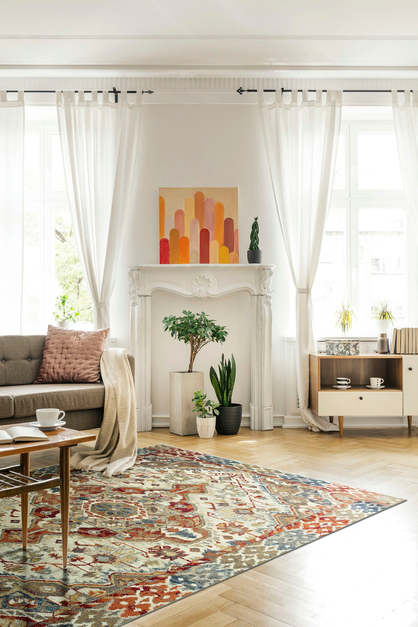 Kaleen Tallah Collection Multi Ivory Area Rug 2'7" x 5'11"