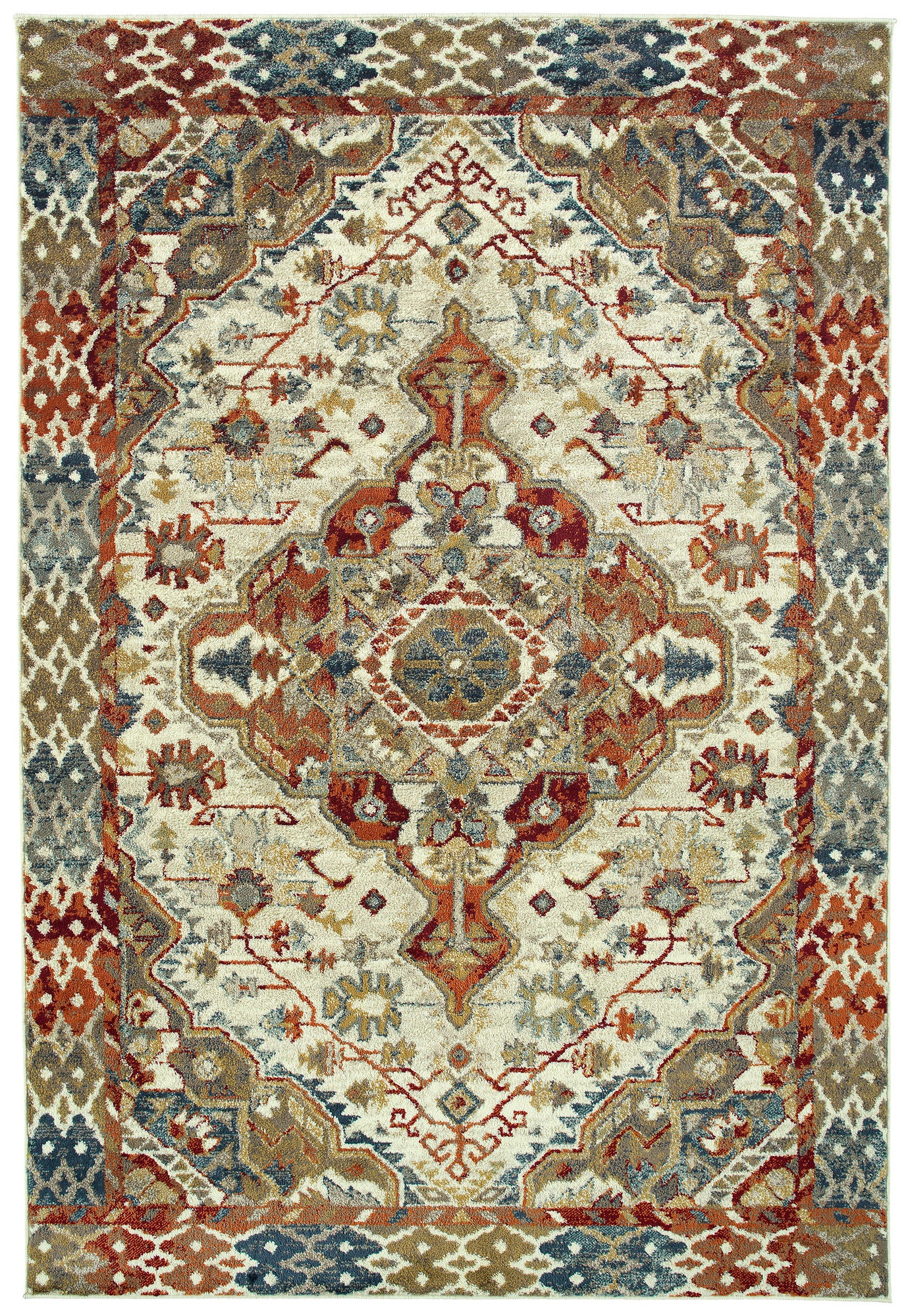 Kaleen Tallah Collection Multi Ivory Area Rug 4'11" x 7'10"