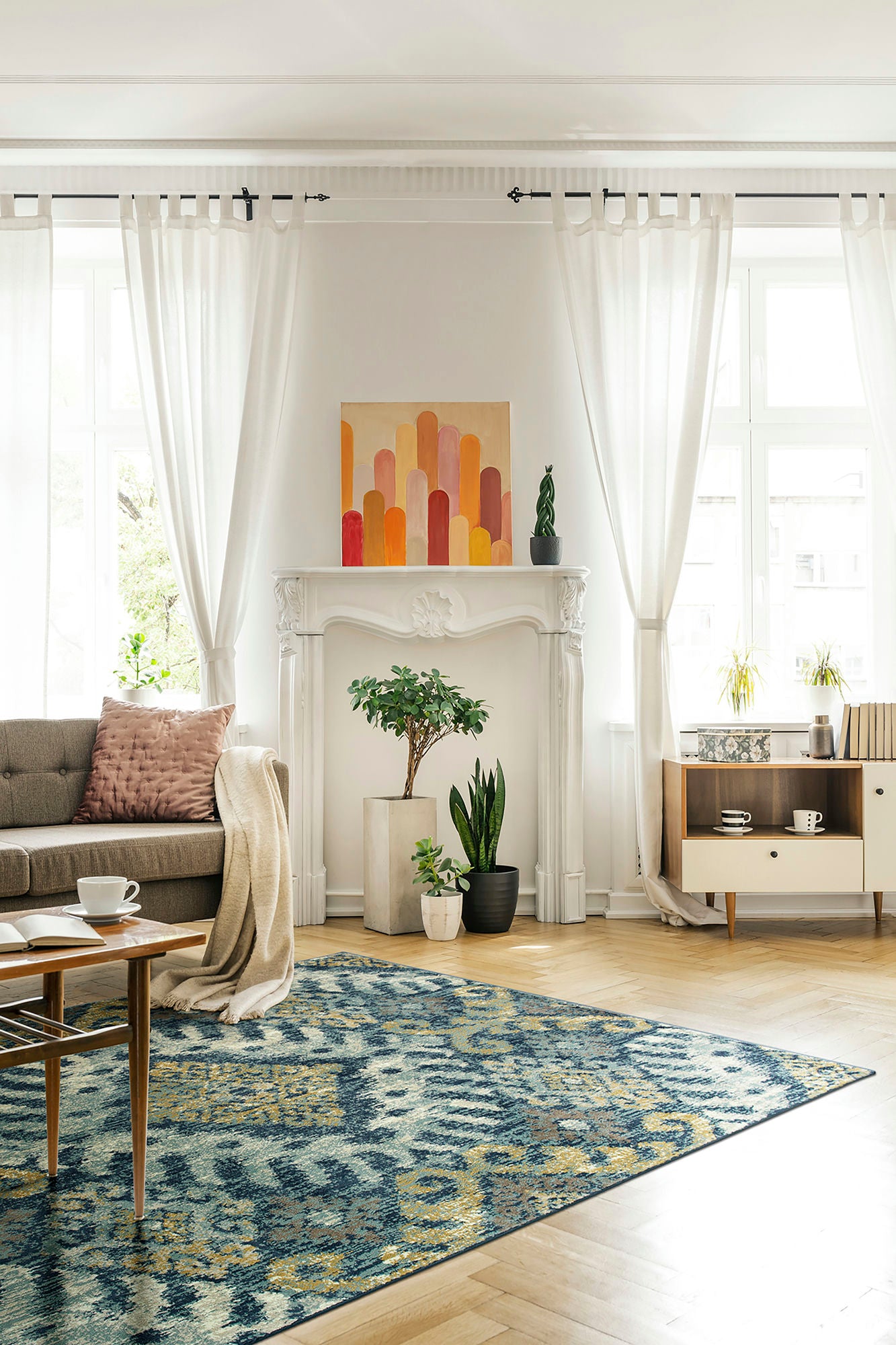 Kaleen Tallah Collection Navy Gray Area Rug 2'7" x 5'11"