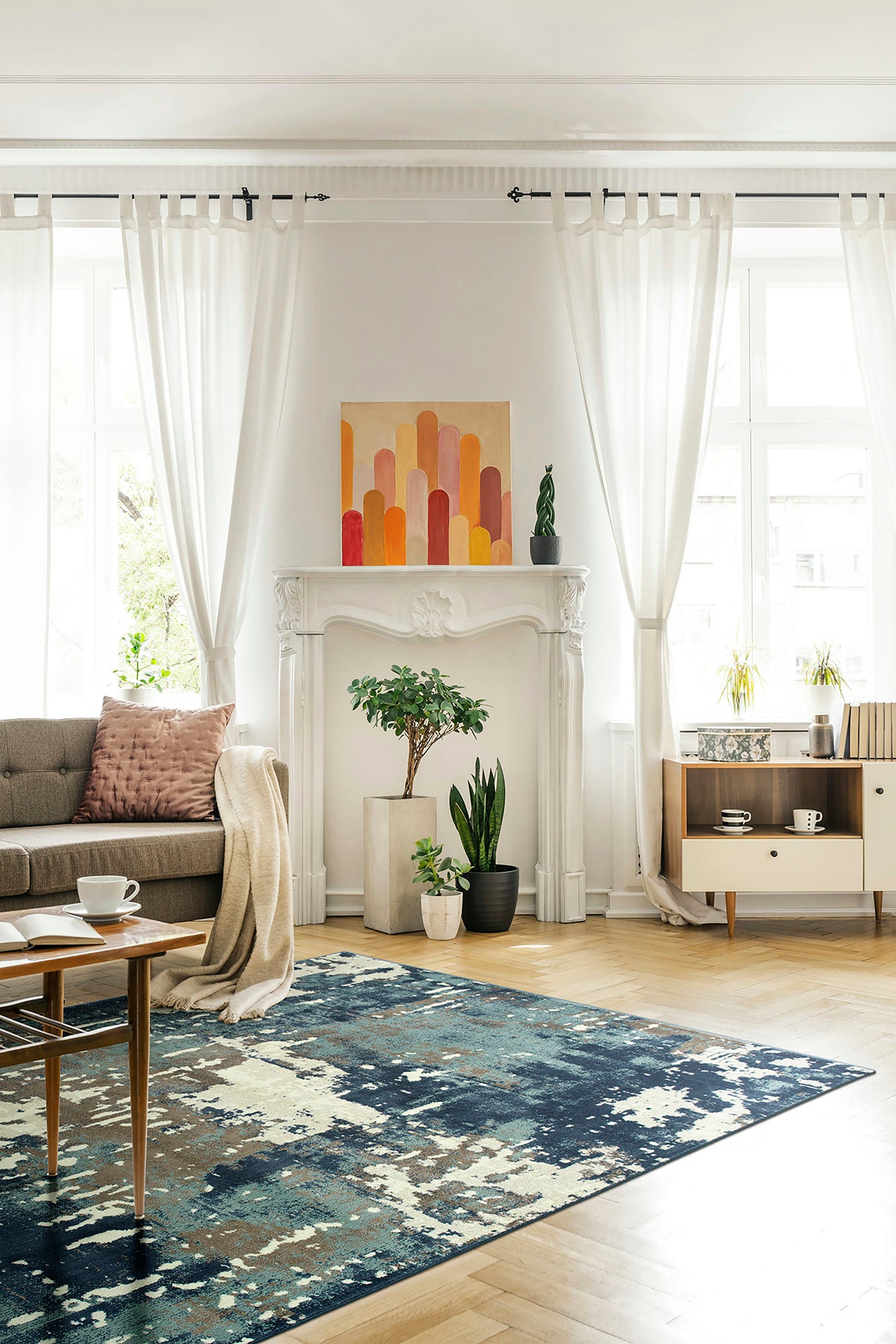 Kaleen Tallah Collection Navy Ivory Area Rug 7'7" x 9'6"