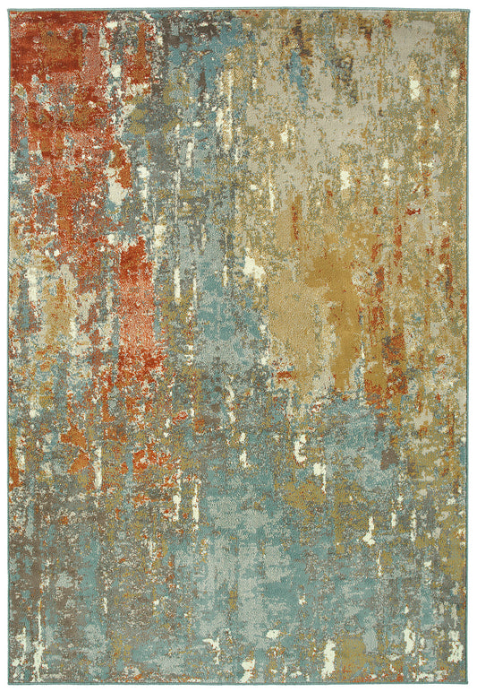 Kaleen Tallah Collection Multi LtBlue Area Rug 2'7" x 5'11"