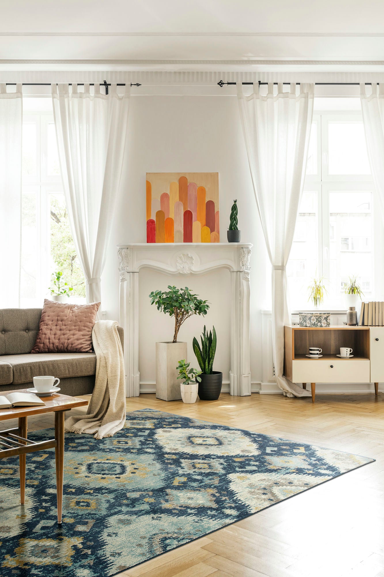 Kaleen Tallah Collection Dark Blue Area Rug 4'11" x 7'10"