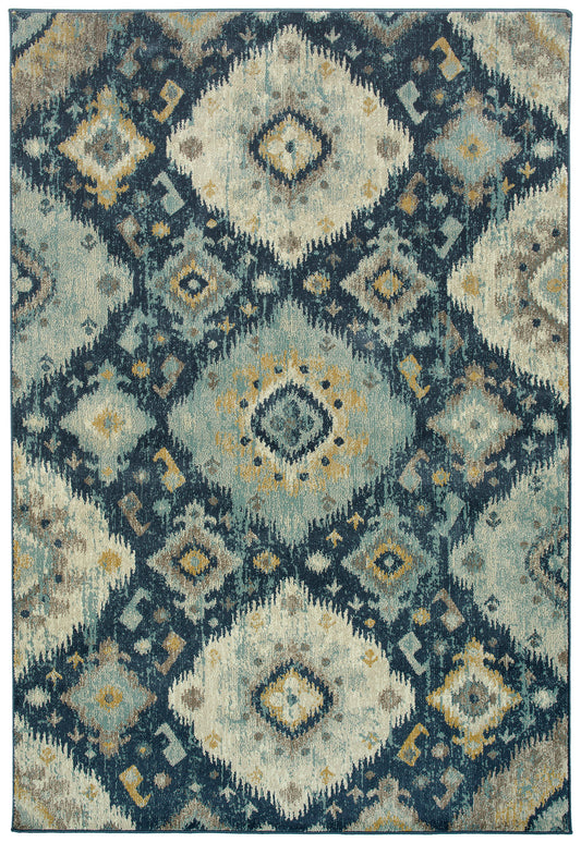 Kaleen Tallah Collection Dark Blue Area Rug 7'7" x 9'6"