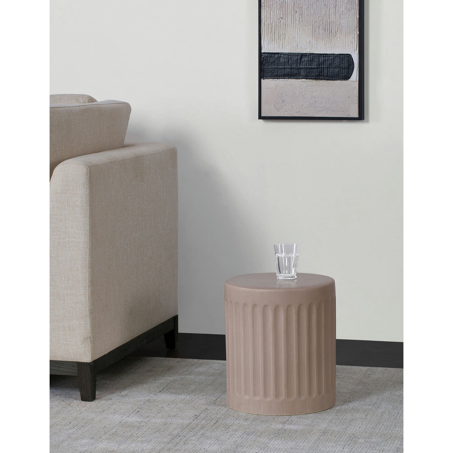 Daria Matte Taupe Ceramic Outdoor Table