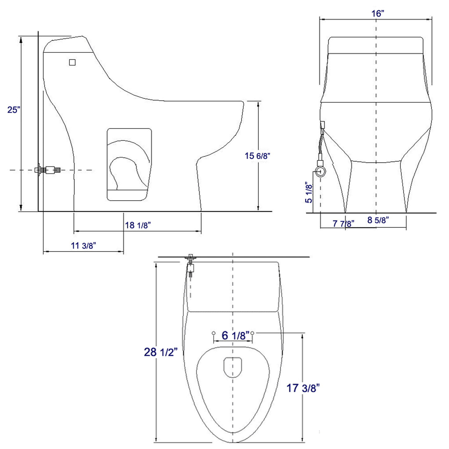 EAGO TB108 ONE PIECE HIGH EFFICIENCY LOW FLUSH ECO-FRIENDLY CERAMIC TOILET