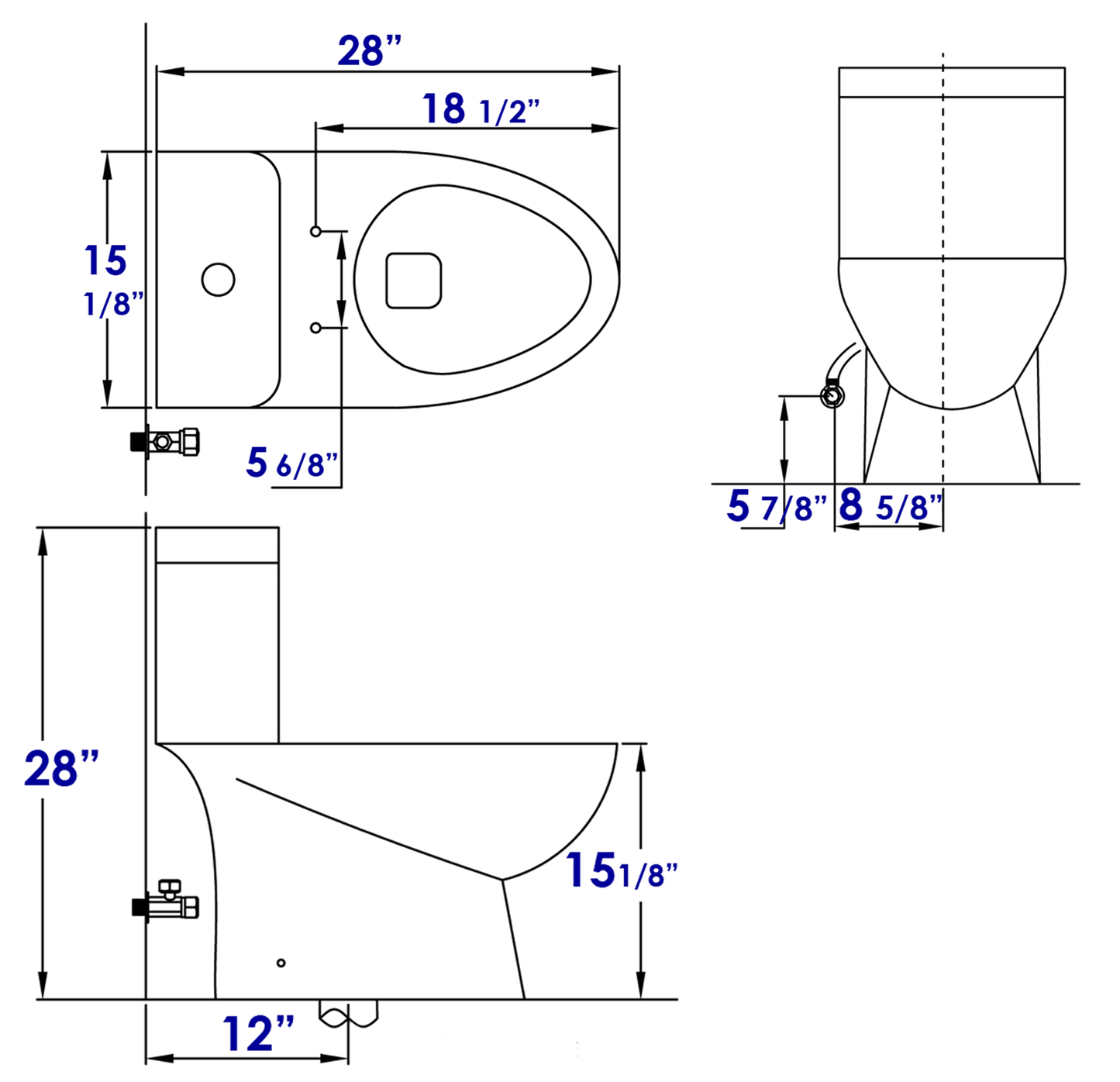 EAGO Modern Dual Flush One Piece Eco-Friendly Low Flush Ceramic Toilet