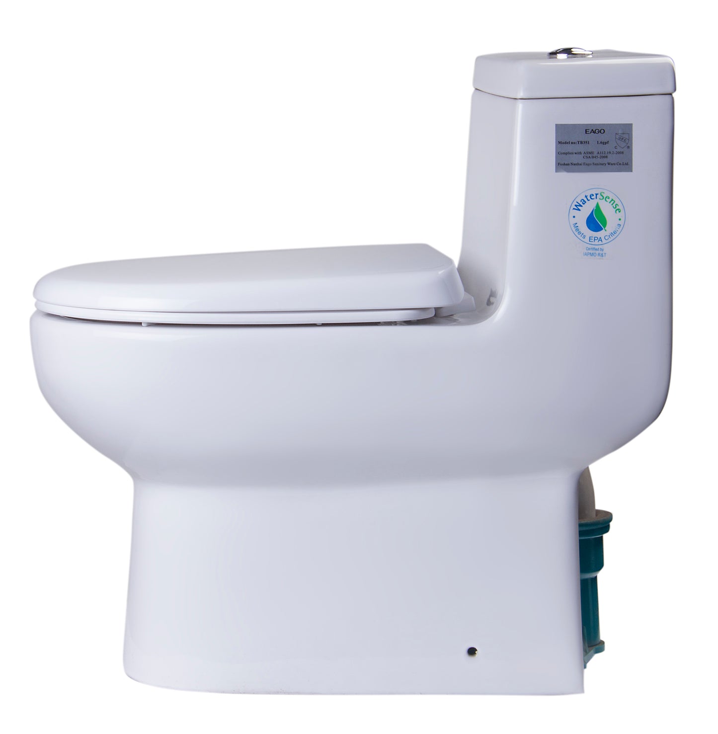 EAGO TB351 Dual Flush One Piece Eco-Friendly Low Flush Ceramic Toilet