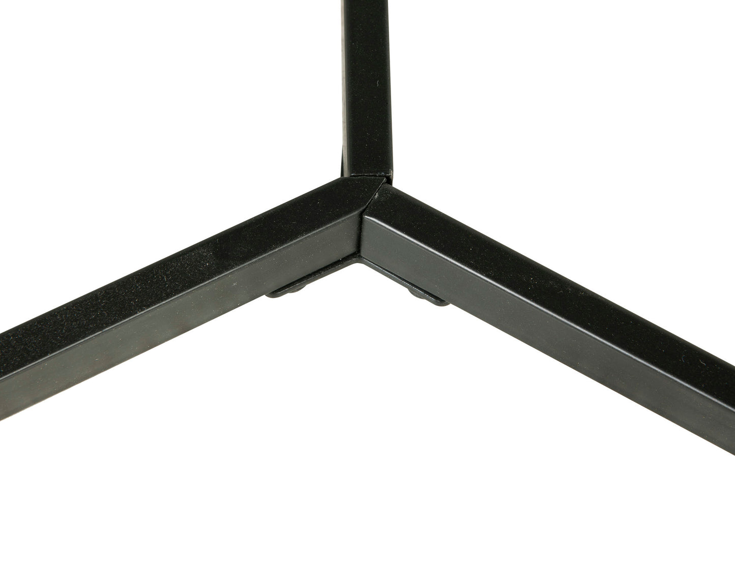 Weathered Pine Finish Top Hexigon Side Table With Metal Base
