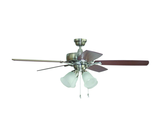 52" Twist N Click Ceiling Fan in Brushed Polished Nickel, TCE52BNK5C4