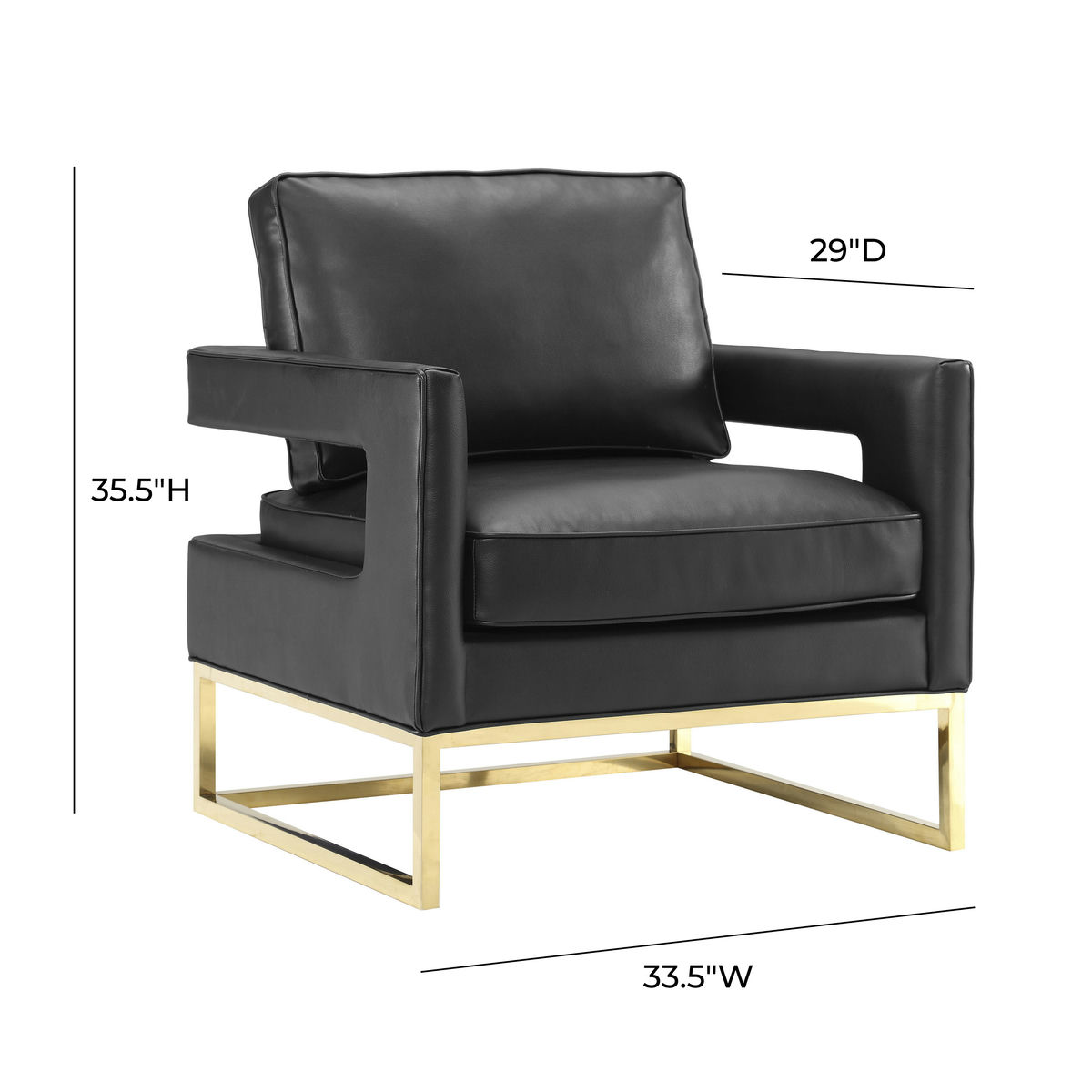 TOV Furniture Avery Black Leather Chair