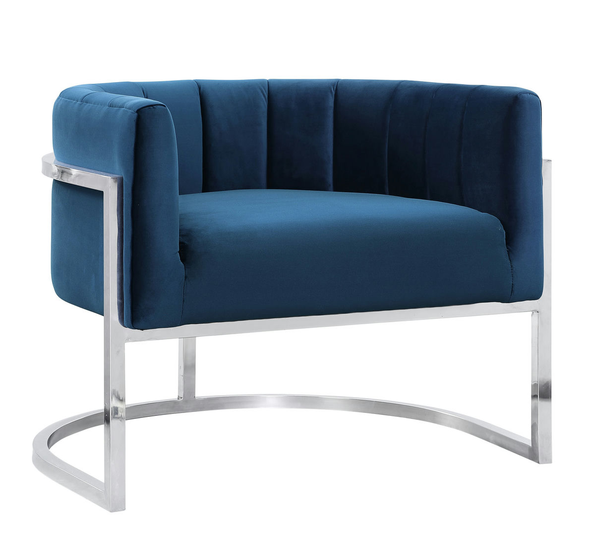 TOV Furniture Magnolia Navy Chair with Silver Base