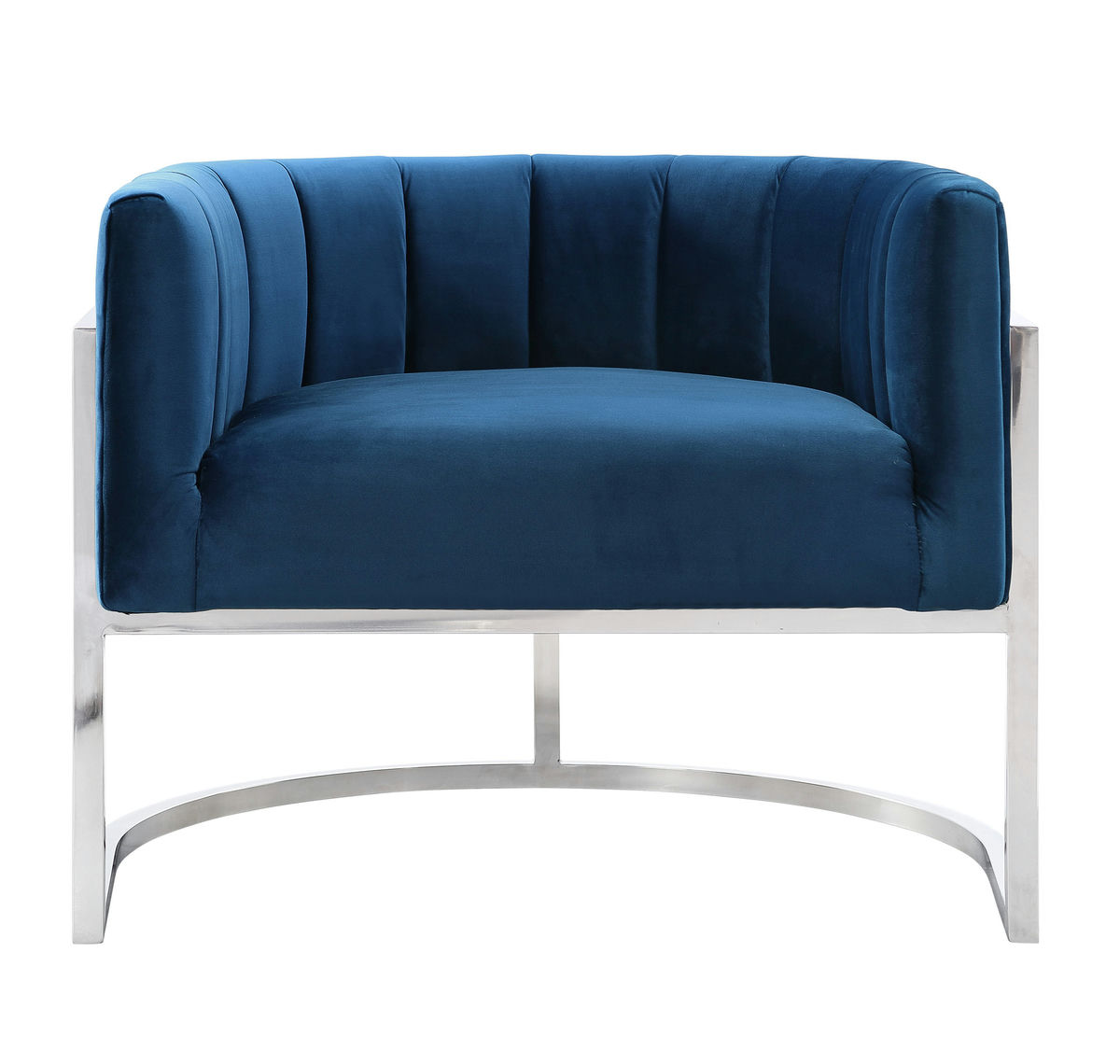 TOV Furniture Magnolia Navy Chair with Silver Base