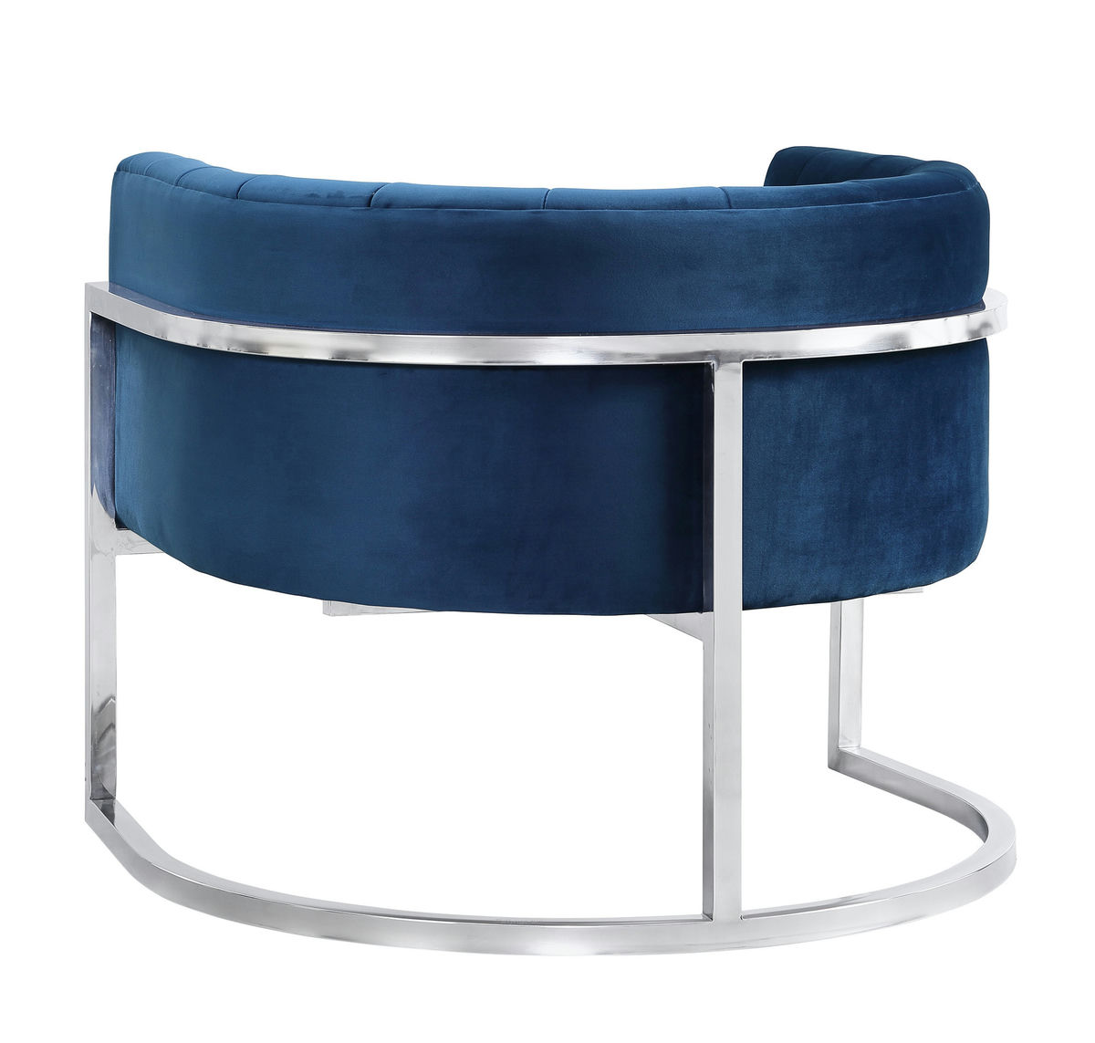 TOV Furniture Magnolia Navy Chair with Silver Base