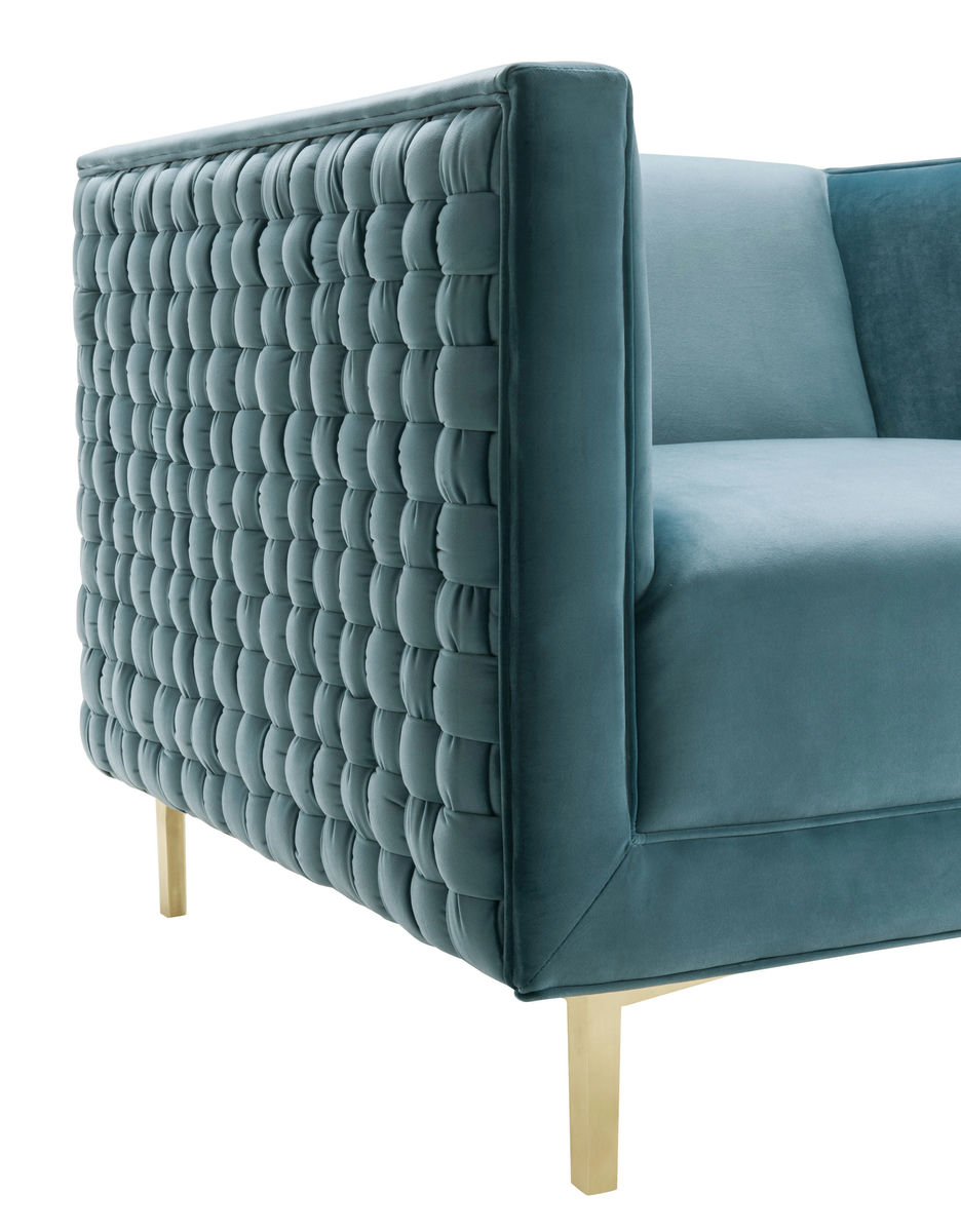TOV Furniture Sal Sea Blue Woven Chair