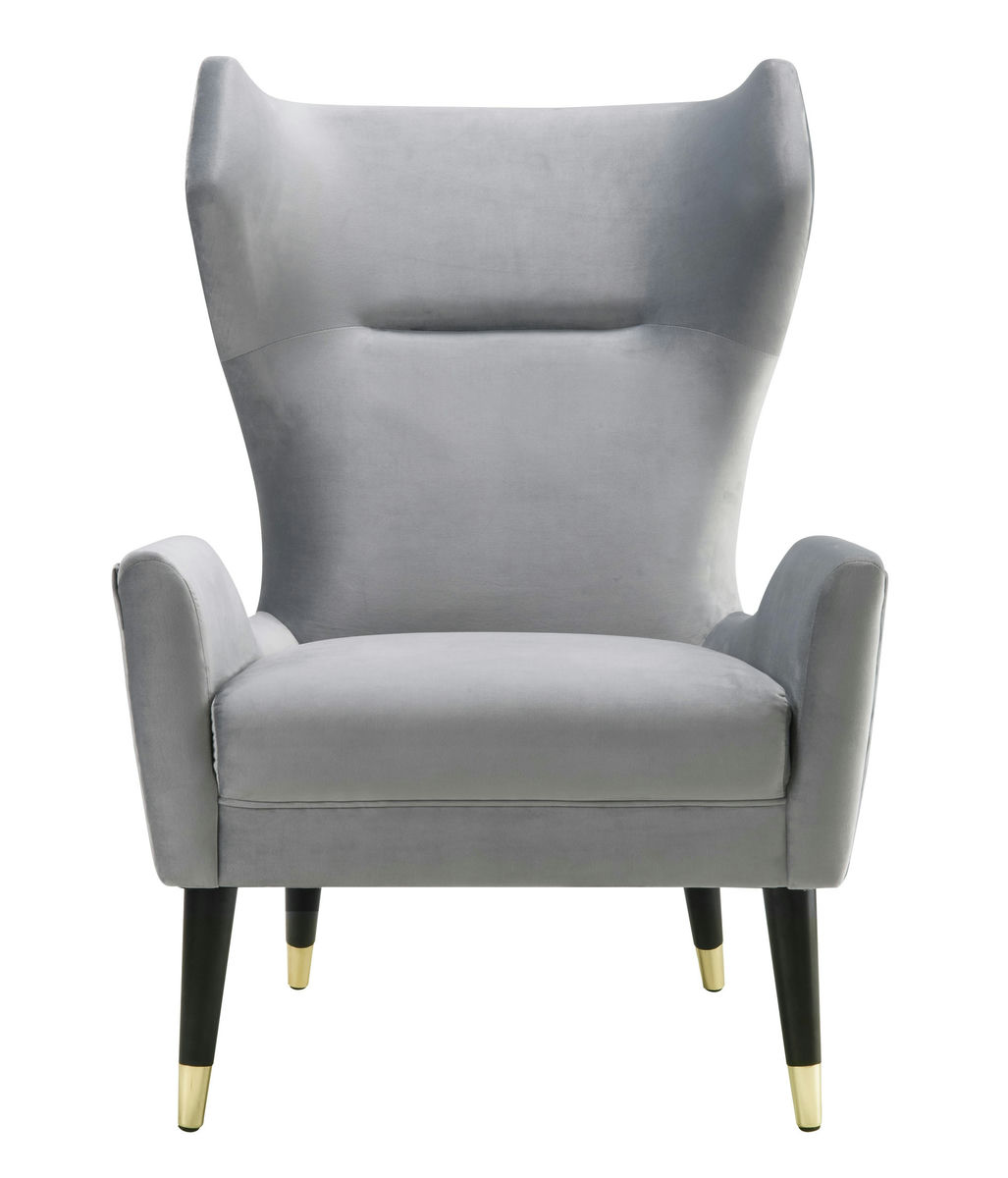 TOV Furniture Logan Grey Velvet Chair