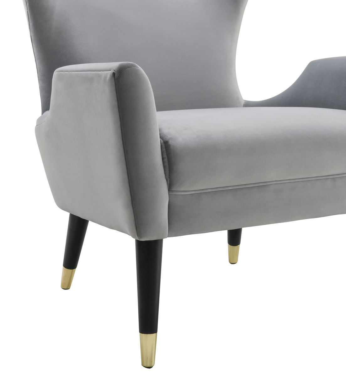 TOV Furniture Logan Grey Velvet Chair