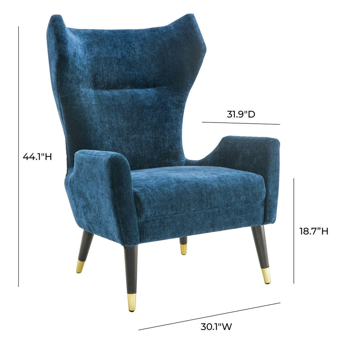 TOV Furniture Logan Navy Velvet Chair