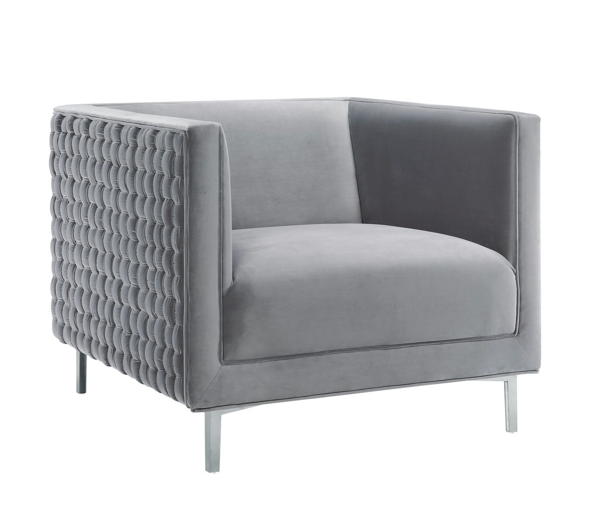 TOV Furniture Sal Grey Woven Chair