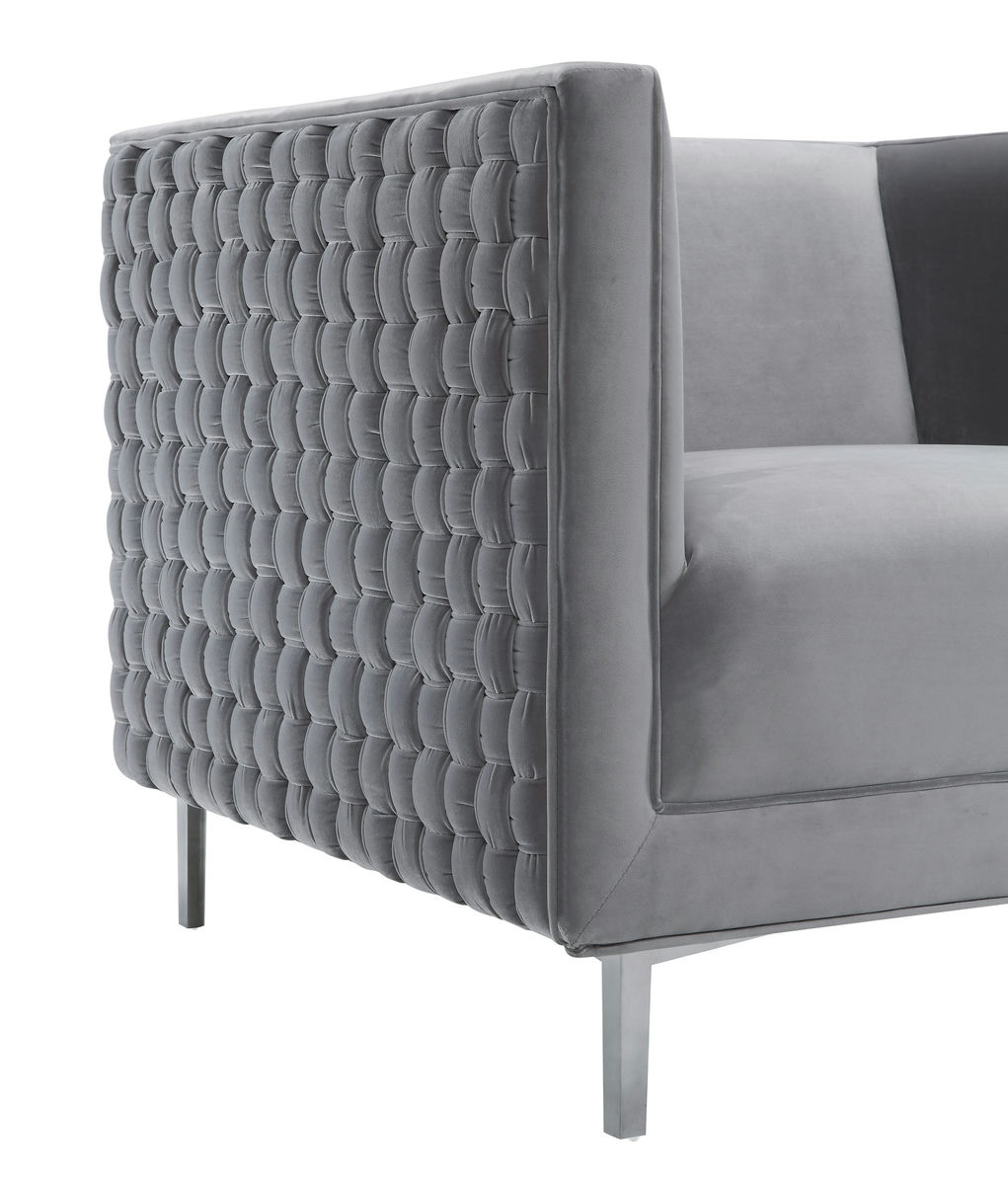 TOV Furniture Sal Grey Woven Chair