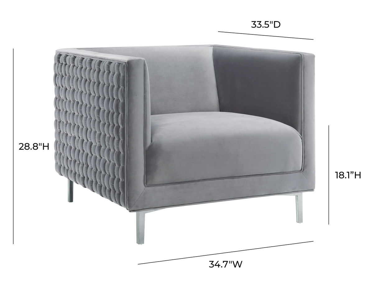 TOV Furniture Sal Grey Woven Chair