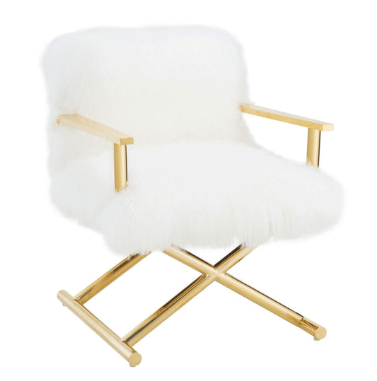 TOV Furniture Jodi White Sheepskin Chair