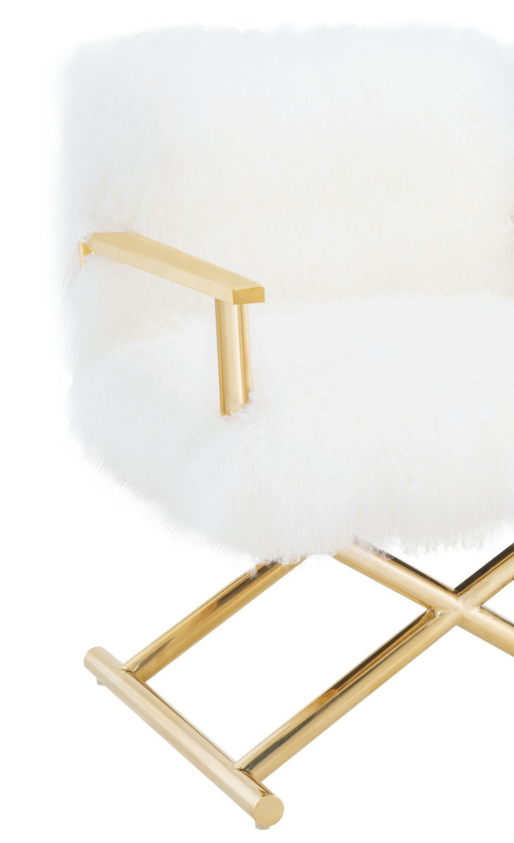 TOV Furniture Jodi White Sheepskin Chair