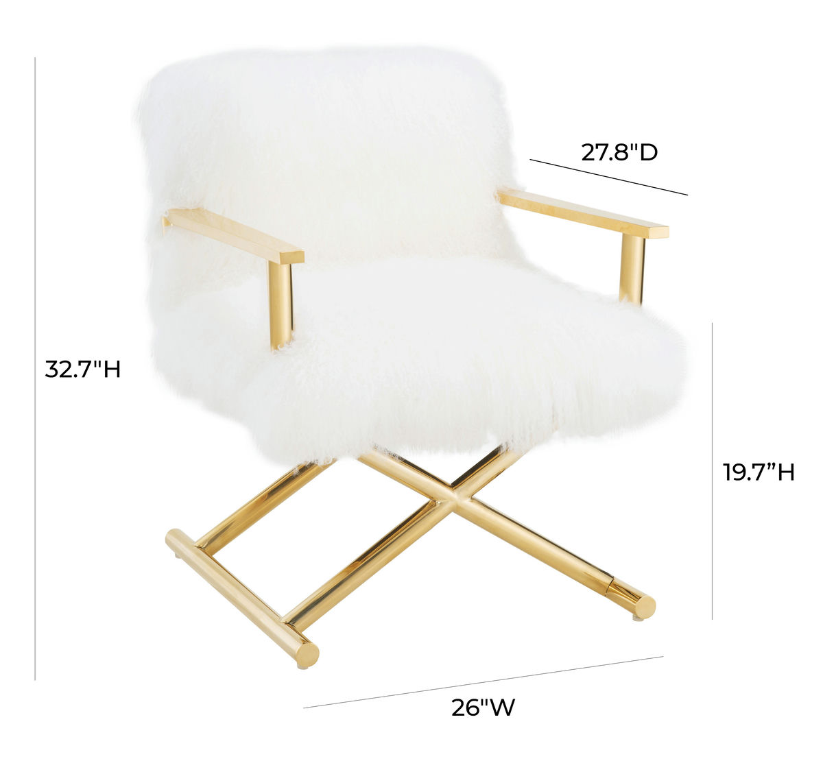 TOV Furniture Jodi White Sheepskin Chair