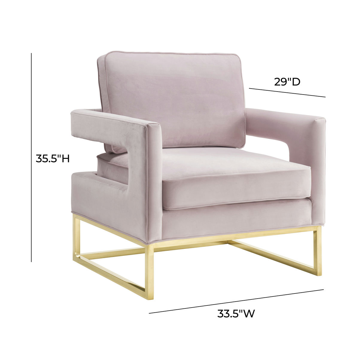 TOV Furniture Avery Blush Velvet Chair