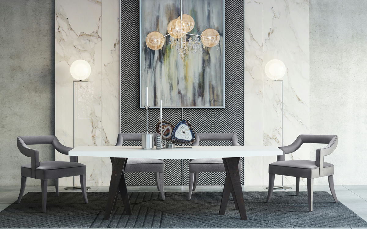 TOV Furniture Tiffany Grey Velvet Chair