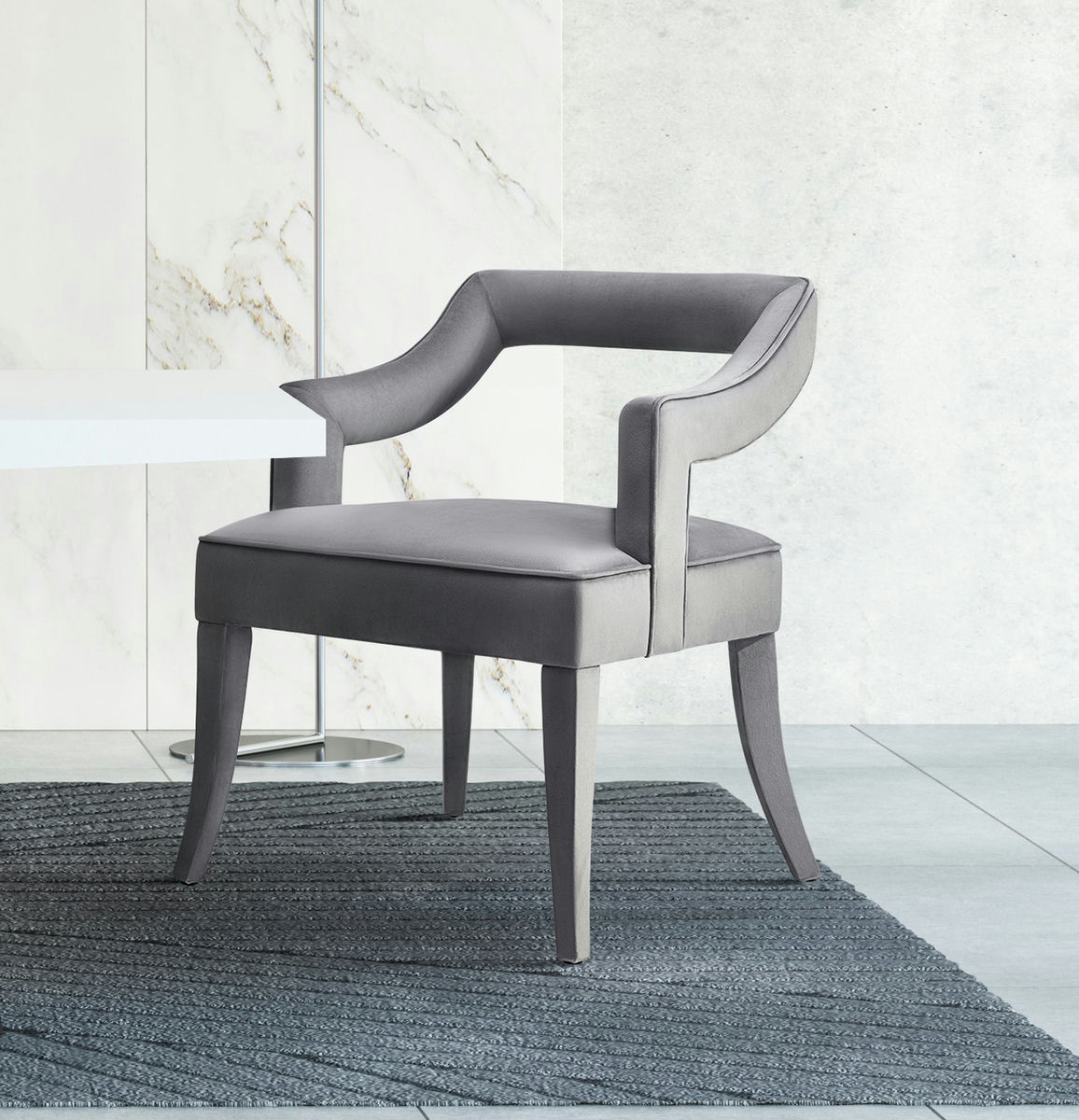 TOV Furniture Tiffany Grey Velvet Chair