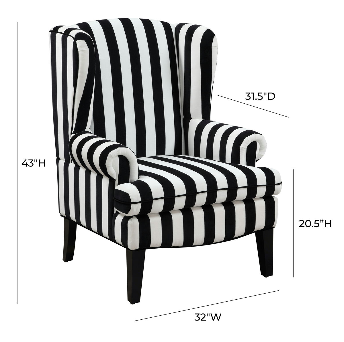 TOV Furniture Paris Velvet Wingback Chair